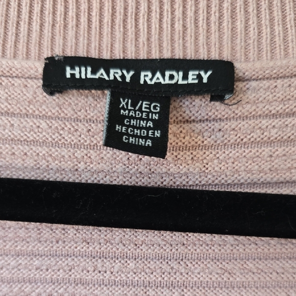 Hilary Radley Soft Pink V-Neck Sweater – Women's XL - Picture 2 of 8